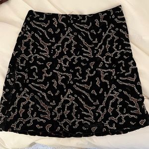 Club Monaco Black Velvet beaded skirt size 6